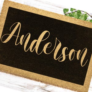 Personalized Name Doormat,  Family Name Personalized Doormat,Double Doormat,Custom Doormat,Script Last Name Family Doormat