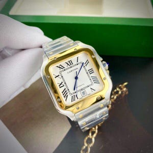 Luxury Men's Automatic Demi Gold Watch 40.mm – Full Set with Box & Papers, Gift for Him.