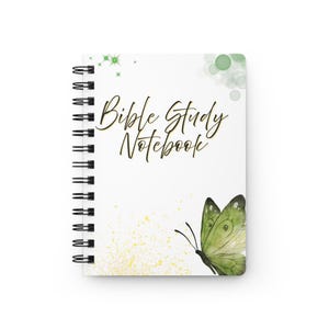 Bible Study Notebook – Nourished by Grace – Butterfly Christian Journal – Lined Pages – Faith-Based Gift for Women