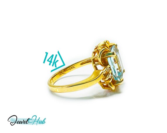 14k Gold Emerald-cut Aquamarine Ring (5-carat) – A Statement of