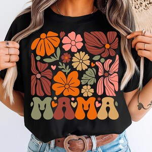 Boho Floral Mama PNG: Retro Mom Shirt Design (Digital Download)