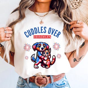 4th of July Patriotic Pets Shirt Design – Funny Fireworks Design, PNG, Dog Mom PNG, Dog & Cat | Cute Scared Pet Tee, Instant Download