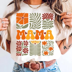 Boho Floral Mama PNG: Retro Mom Shirt Design (Digital Download)
