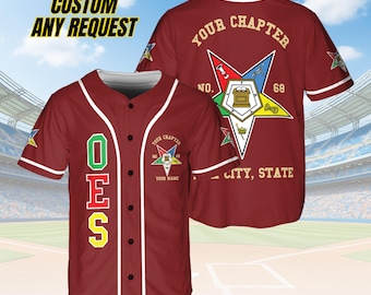 Customize Order of the Eastern Star OES Pentagon Down AF&AM Baseball Jersey Shirt B26