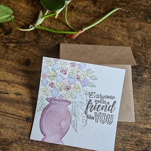 Cartão de felicitações pintado à mão