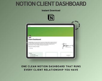 Notion Client Tracker Dashboard | CRM, Lead, Invoice Management (Digital Download)