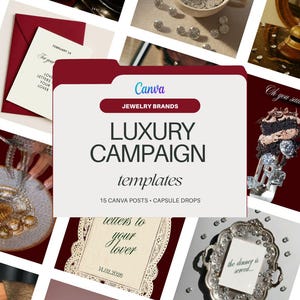 Luxury Jewelry Instagram Templates | Editorial Canva Campaign Posts (Digital Download)