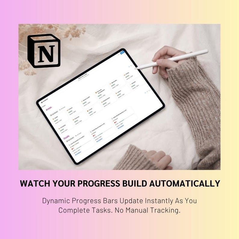 Notion Goal Tracker | SMART Goal Planner, Habit Tracker, Task Manager ...