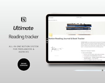 Notion Digital Book Tracker & Reading Journal | TBR Tracker, Reading Habit Tracker, Book Collection | Book Lover Gift | Instant Download
