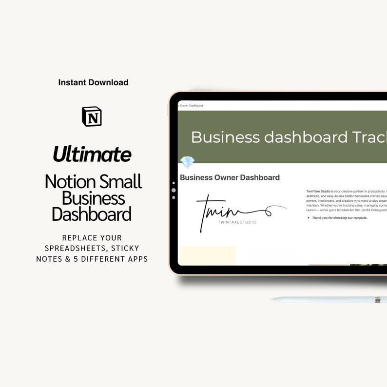 Notion Small Business Planner | Second Brain Template for Entrepreneurs ...