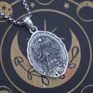 Hecate Triple Moon Goddess Necklace: Sterling Silver Witchcraft Amulet