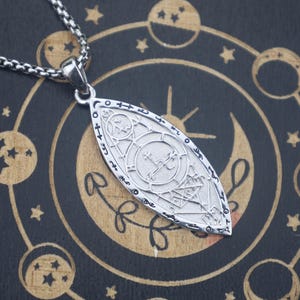 Occult Sigil Necklace: 925 Sterling Silver Protection & Spiritual Amulet Pendant