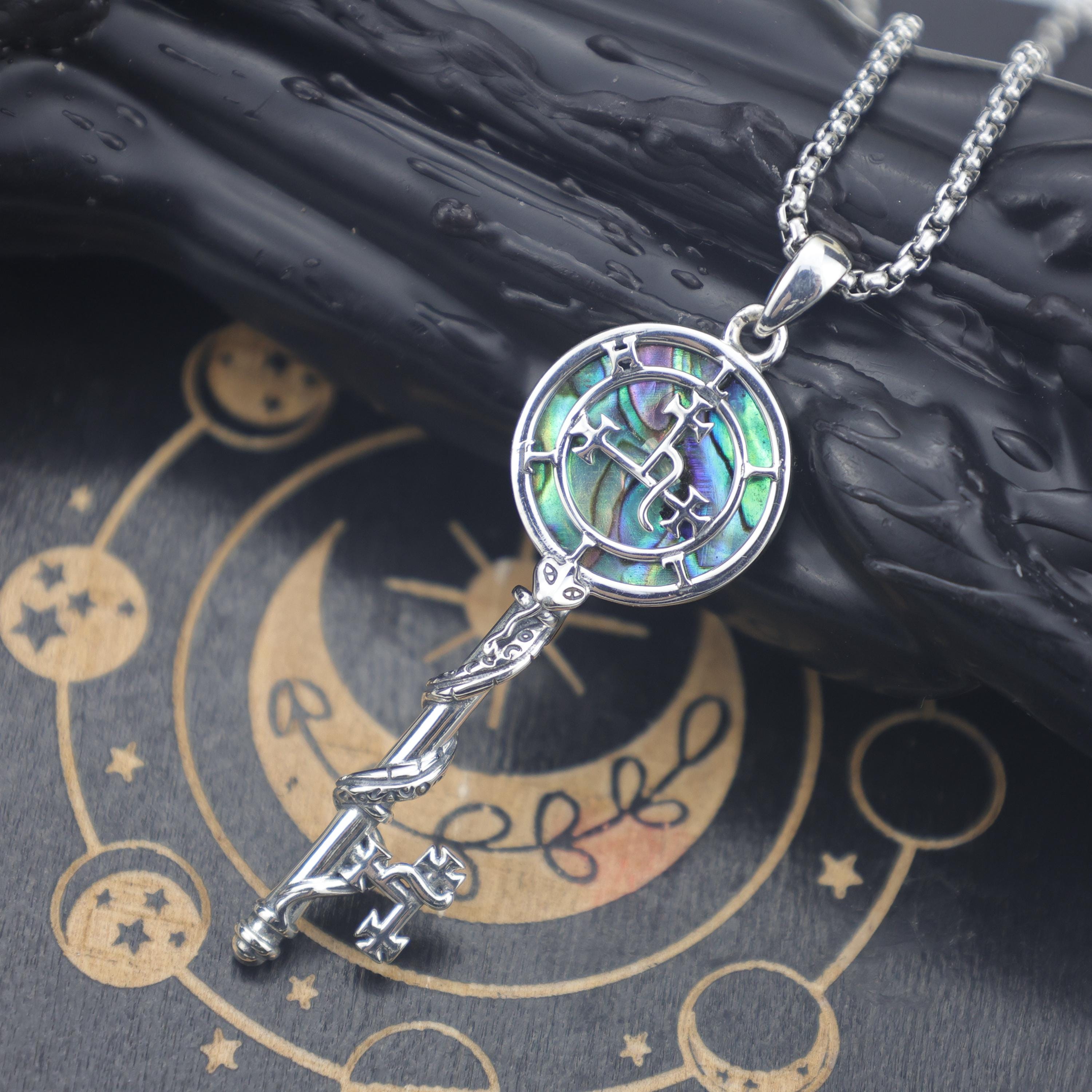 Lilith Sigil Key Necklace: Sterling Silver Abalone Shell Sigil Pendant ...
