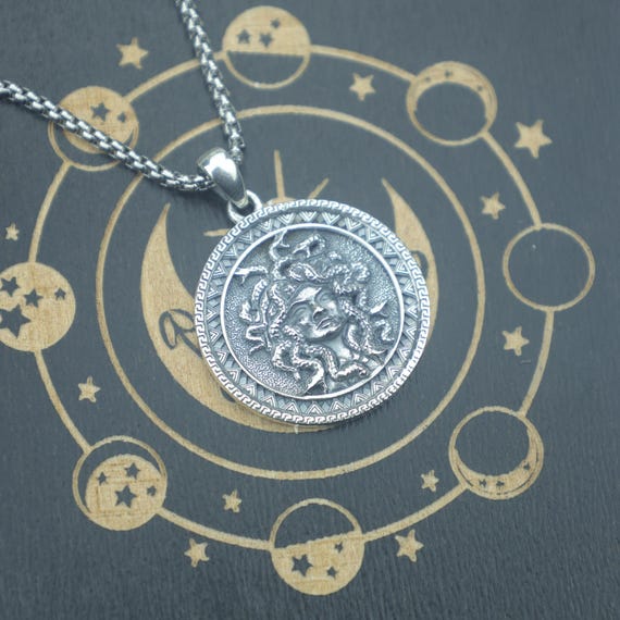 Silver Medusa Snake Hair Pendant Necklace – 925 Sterling Silver