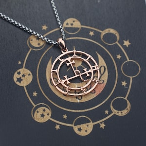 Lilith Sigil Pendant Necklace – 925 Sterling Silver Triple Moon Goddess Amulet for Women | Dark Feminine Power & Occult Protection Jewelry