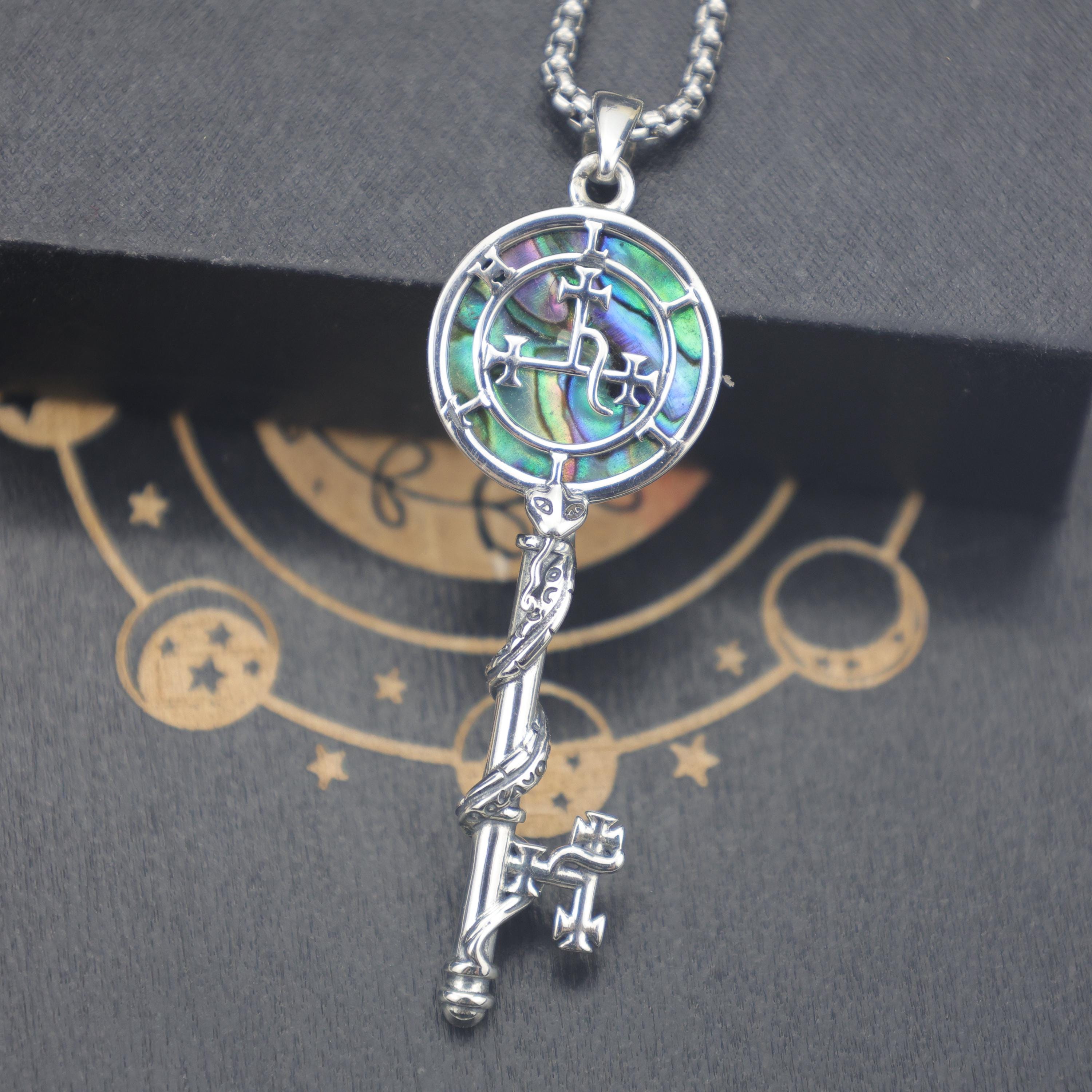 Lilith Sigil Key Necklace: Sterling Silver Abalone Shell Sigil Pendant ...