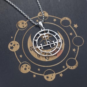 Lilith Sigil Sterling Silver Pendant: Dark Feminine Goddess Amulet