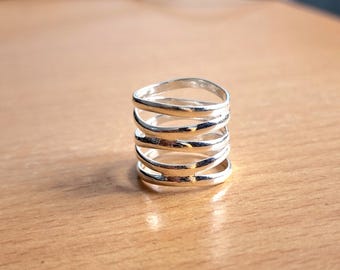 925 Sterling Silver Multi-Band Ring | Stackable Statement Jewelry