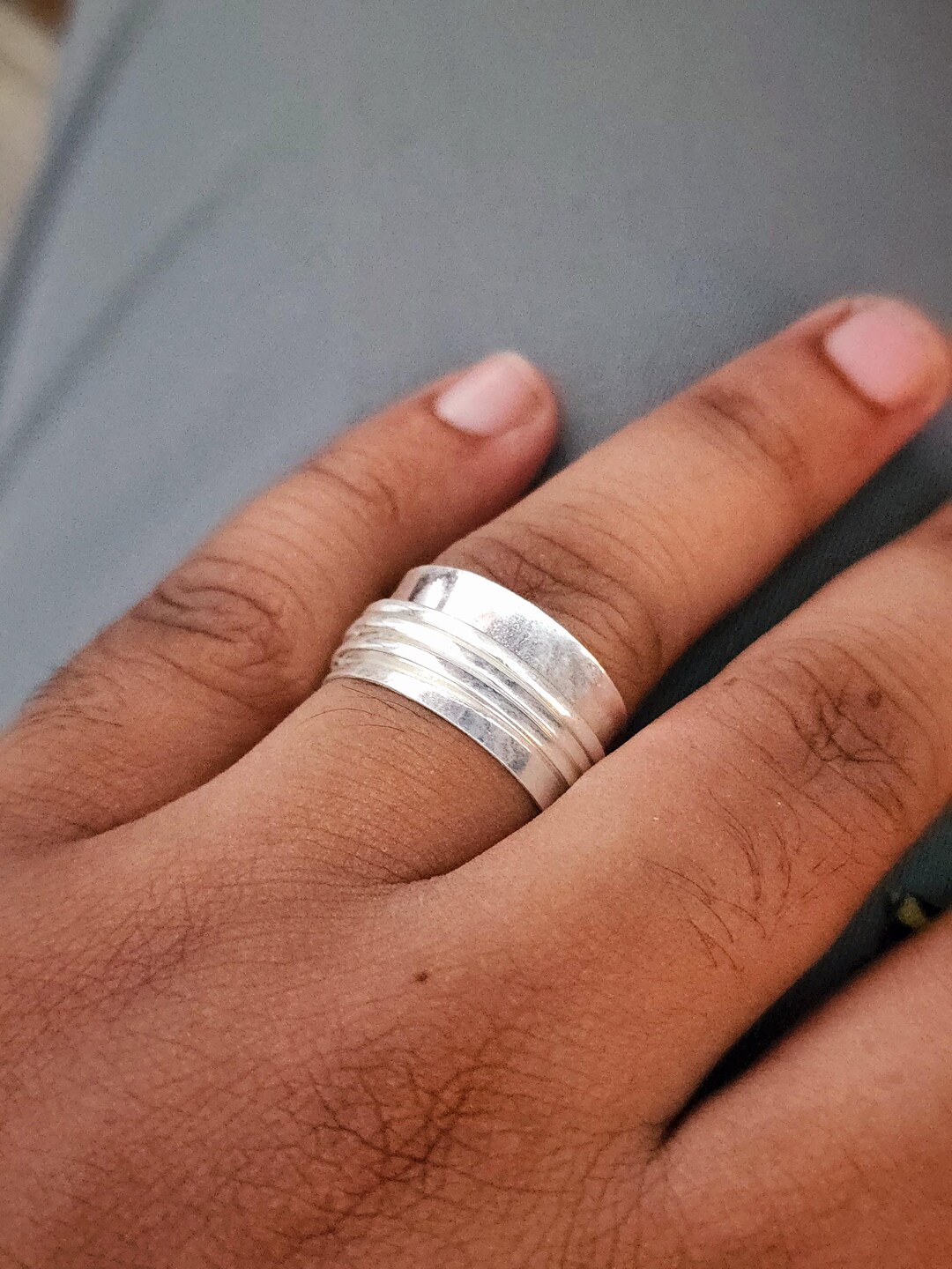 Handmade Sterling Silver Band Ring | Minimalist Grooved Unisex Jewelry ...