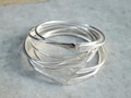 925 Sterling Solid Silver Hammered Bangle Set Of  7 Stackable Open Cuff Bracelets Handmade Jewelry Bracelet Gift For This Christmas Women
