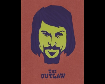 Waylon Jennings - Outlaw Country portrait print