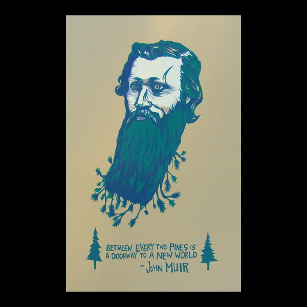 John Muir portrait poster Art print