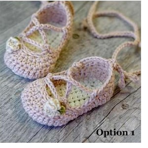 Crochet Pattern Baby Ballerina Booties cotton baby shoes booties crochet