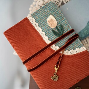 Handmade Corduroy Patchwork Journal, Fabric A5 A6 Binder Notebook, Vintage Aesthetic Diary, Refillable Planner, Budget Binder