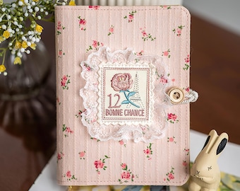 Hand Embroidered Journal: A5 A6 Fabric Notebook with Binder Rings