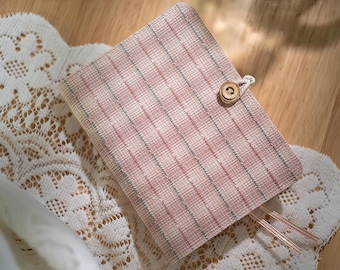 Personalized A6 A5 Journal,Vintage Portable Fabric Notepad,Hand Fabric Notebook,6 Rings Binder Rings Journal