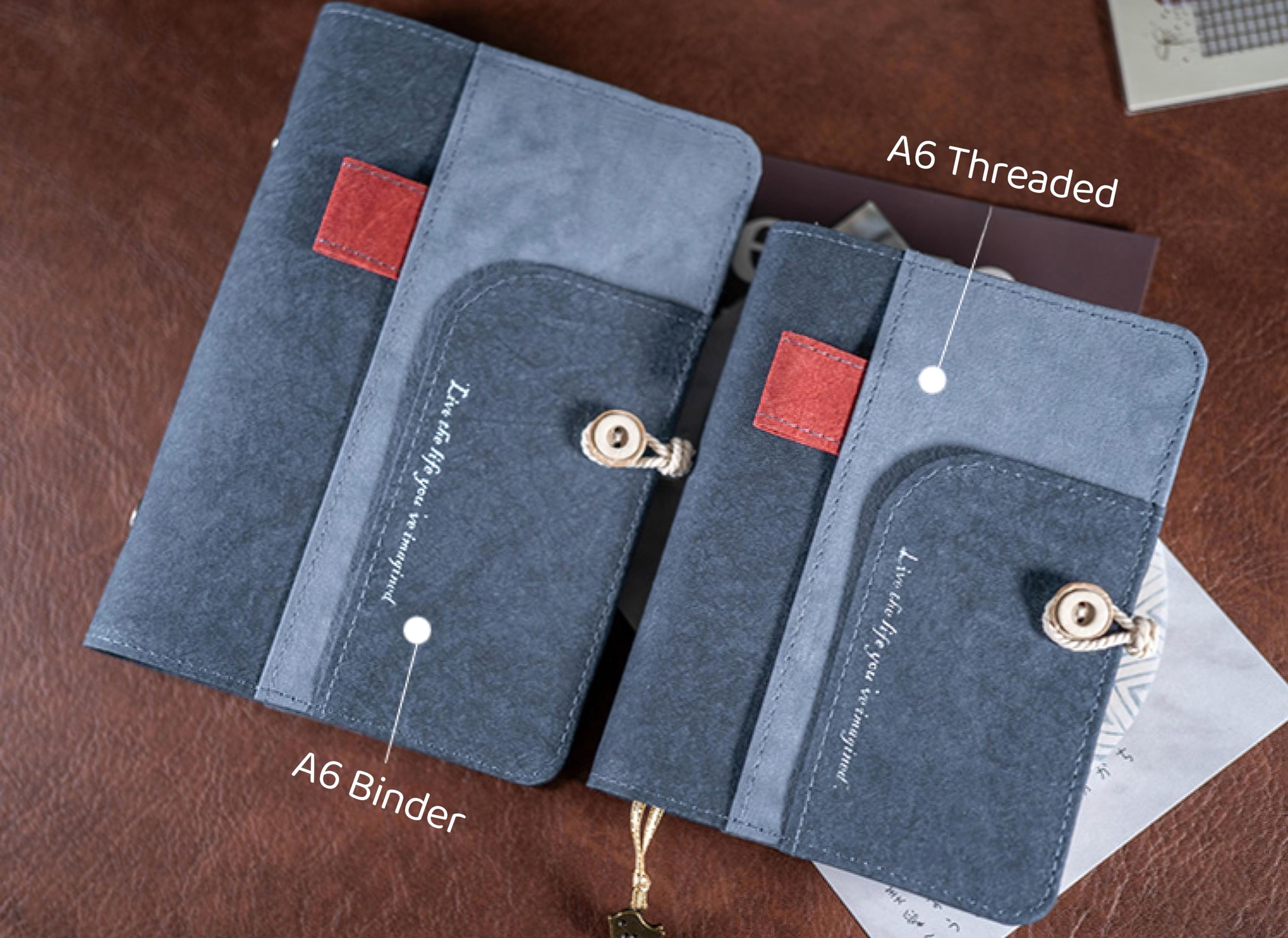 A6 A5 Custom Hand Notebook,retro Binder Rings Journal,fabric Hard Cover ...