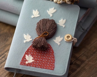 Handmade Fabric Hard Cover Journal: A5 A6 Personalized Notepad