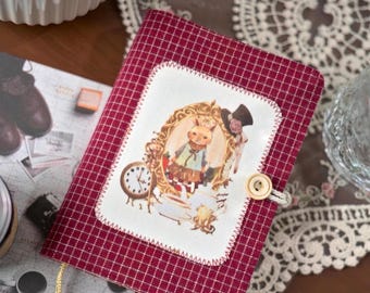 Handmade Fabric Journal: Vintage Patchwork Rabbit Design - A5/A6