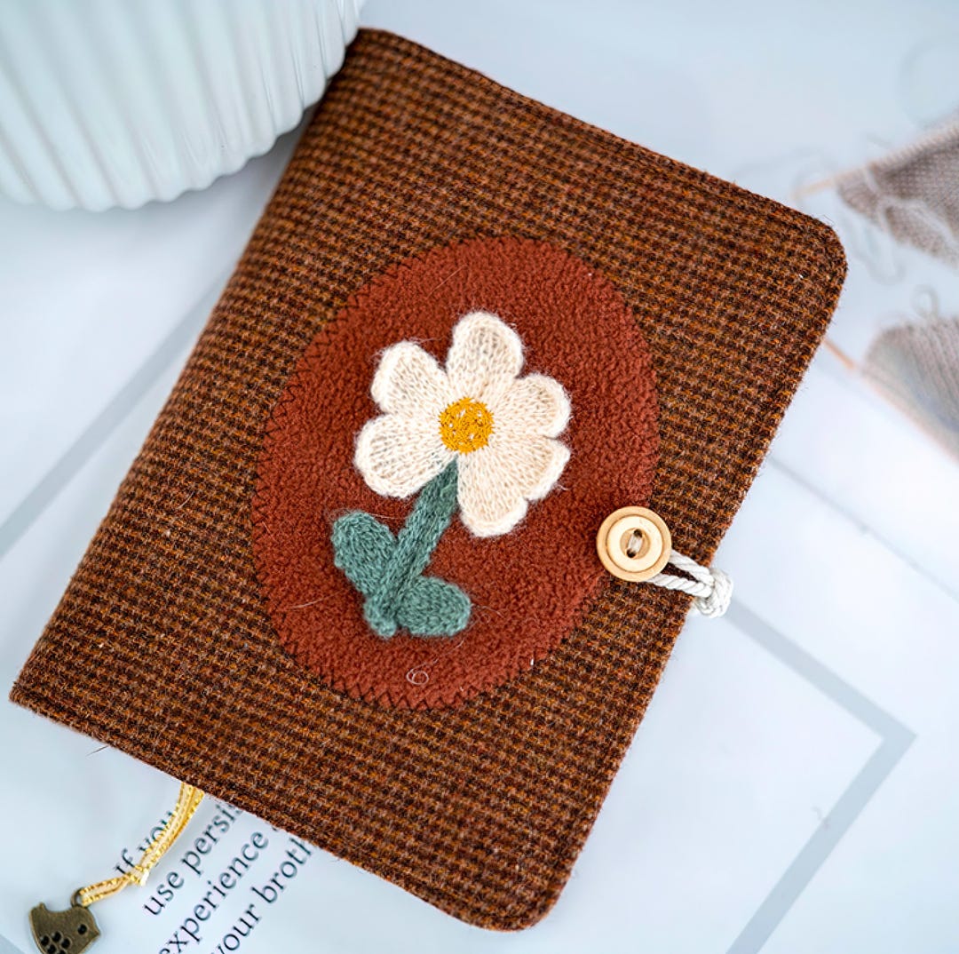 Tufted Notebook A5 A6 Custom Hand Vintage Woolen Plaid Notebook,handmade Knitted ...