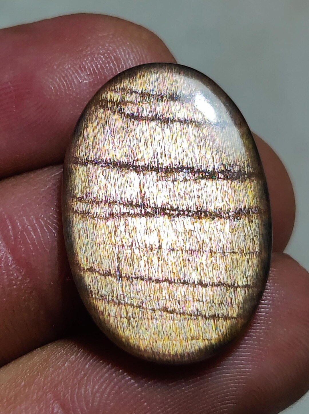 Sunstone Lattice Cabachon Stone Gemstone: Natural Polished Oval ...