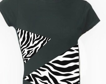 Top de moda con estampado de cebra de diseñador para mujer