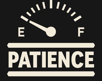 Funny Patience Shirt - Patience Gauge Running on Empty, Burnout Humor Tee, Fed Up Adult Gift