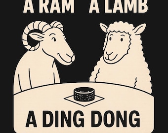 Funny Pun Shirt - A Ram A Lamb A Ding Dong, Animal Wordplay Tee, Dad Joke Humor Gift