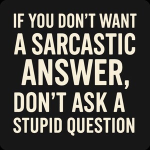 Sarcastic Humor Shirt - If You Don't Want a Sarcastic Answer Don't Ask a Stupid Question, Mean Tee
