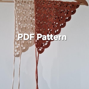 Easy Crochet Summer Headscarf Pattern PDF, Beginner Friendly, Step by Step, Boho Hair Scarf
