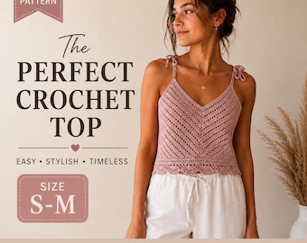 Easy Crochet Summer Tank Top Pattern | Women's S-M Size (PDF Download)