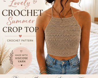 Easy Crochet Summer Halter Crop Top Pattern | Beginner Friendly PDF