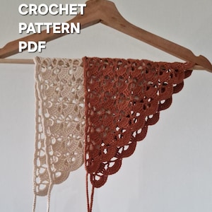 Easy Crochet Summer Headscarf Pattern PDF, Beginner Friendly, Step by Step, Boho Hair Scarf