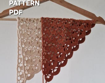 Easy Crochet Summer Headscarf Pattern, Beginner Boho Hair Scarf (English PDF Pattern)