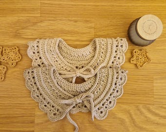 Handmade Heirloom Style Crochet Collar - Girls 6-10 Years