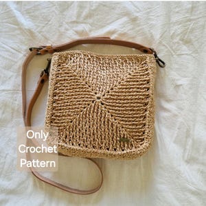 Modèle PDF de sac au crochet en raphia - Sac fourre-tout d'été - Convient aux débutants - Téléchargement immédiat