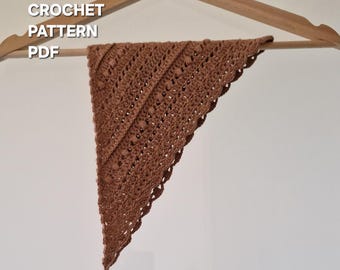 Structured Lace Crochet Headcarf Pattern (PDF Download), Boho Summer Bandana