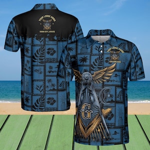 Personalized Freemasonry Master Mason Golden Wings Men&#39;s Polo Shirt S-5XL