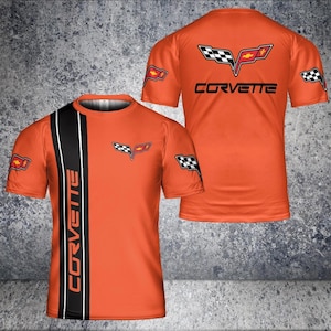 Orange Racing Stripe T-Shirt: American Sports Car Style