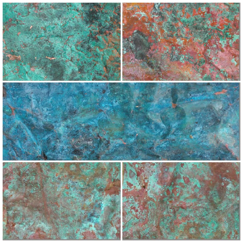 Aged Verdigris Copper Sheet Sample Pack Including Different Etsy